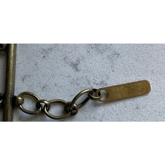 Perch Audrey Chain Link Chunky Bracelet Nickel Brass Tone Rhinestone Metal‎ BoHo - Picture 8 of 8